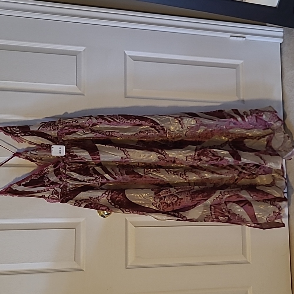 NWT FREE PEOPLE INTIMATELY WINE BALI BUTTERFLY BURNOUT VELVET SLIP MAXI DRESS - Picture 6 of 10